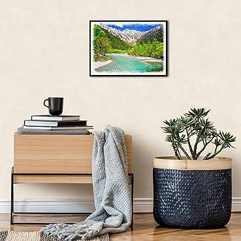絵画 インテリア絵 額付(薄青緑) 油絵 F3-GB62023　風景 祈り希望 81hq5+eE-kL._UF350,350_QL50_.jpg